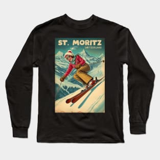 St. Moritz Switzerland Ski Long Sleeve T-Shirt